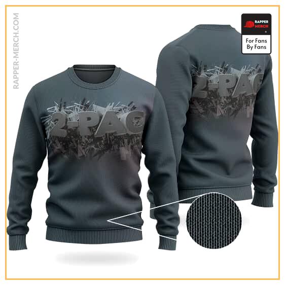 2Pac 3D Typography Logo Art Makaveli Wool Sweater RM0310