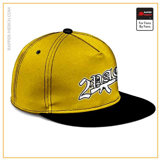 2Pac AK47 Tattoo Minimalist Logo Yellow Snapback Hat RM0310