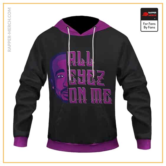 2Pac Amaru Shakur All Eyez On Me Black Violet Hoodie RM0310
