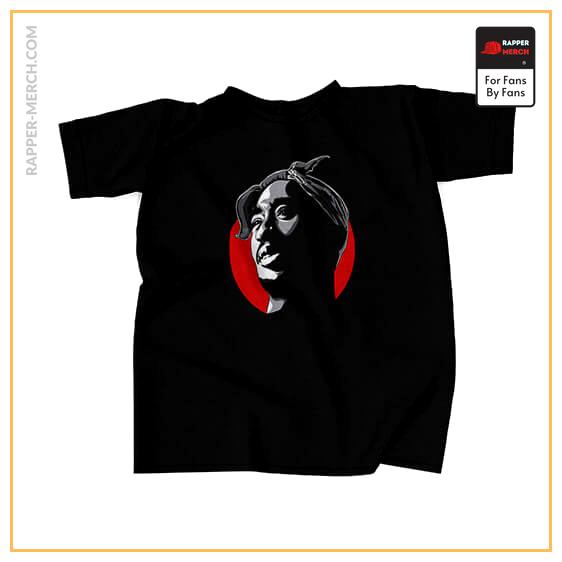 2Pac Amaru Shakur Face Silhouette Black T-Shirt RM0310