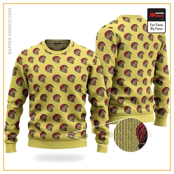 2Pac Head With Bandana Cut-Out Pattern Wool Sweatshirt RM0310