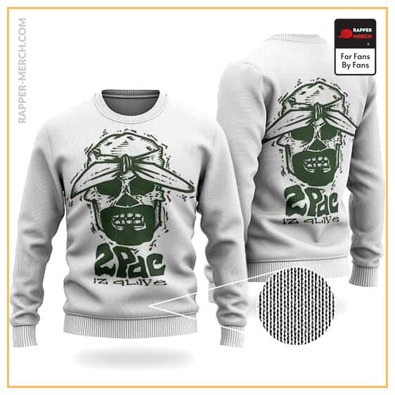 2Pac Is Alive Skull Head Artwork Badass Wool Sweatshirt RM0310