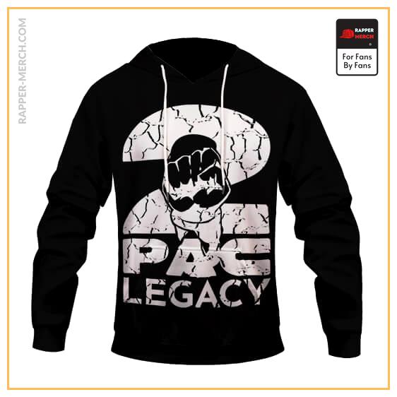 2Pac Legacy Closed Fist Artwork Stylish Black & White Hoodie RM0310