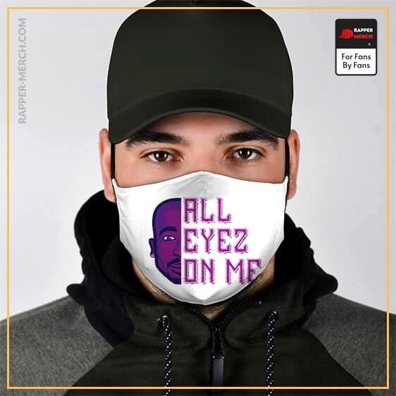2Pac Makaveli All Eyez On Me Purple Art White Face Mask RM0310