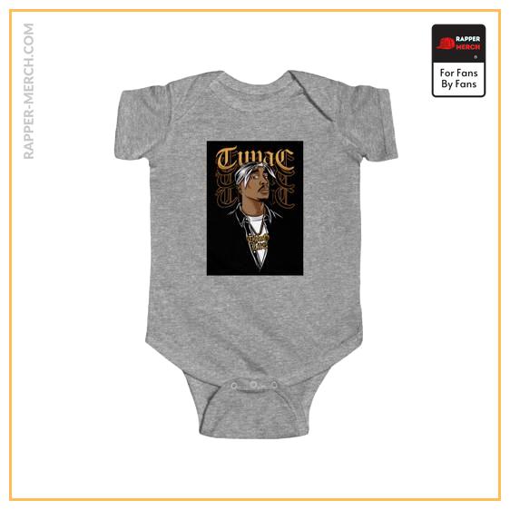 2Pac Makaveli Thug Life Gold Necklace Baby Toddler Bodysuit RM0310