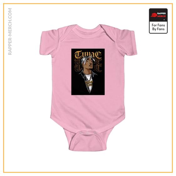 2Pac Makaveli Thug Life Gold Necklace Baby Toddler Bodysuit RM0310