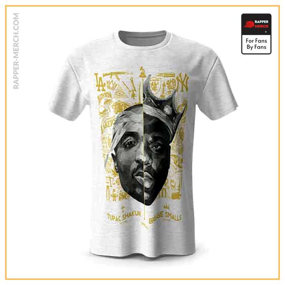 2Pac Shakur & Biggie Smalls Half Face Art T-Shirt: