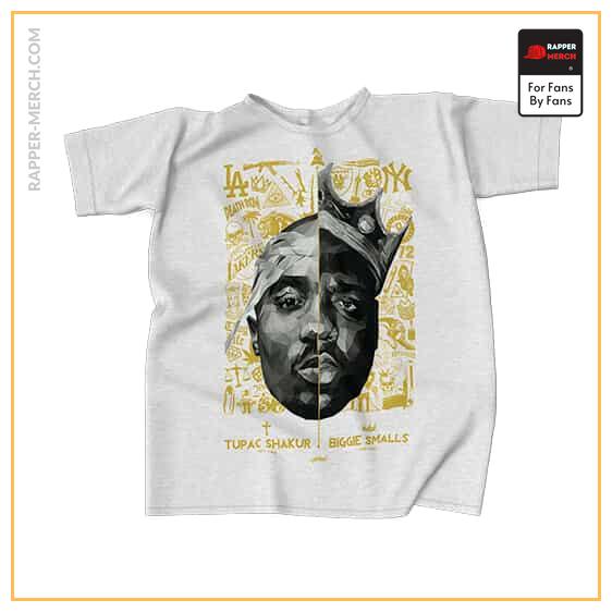 2Pac Shakur & Biggie Smalls Half Face Art T-Shirt RM0310