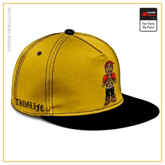 2Pac Shakur Boxer Cartoon Logo Art Yellow Snapback RM0310