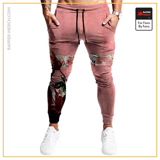 2Pac Shakur Holding Rose Painting Style Jogger Sweatpants RM0310