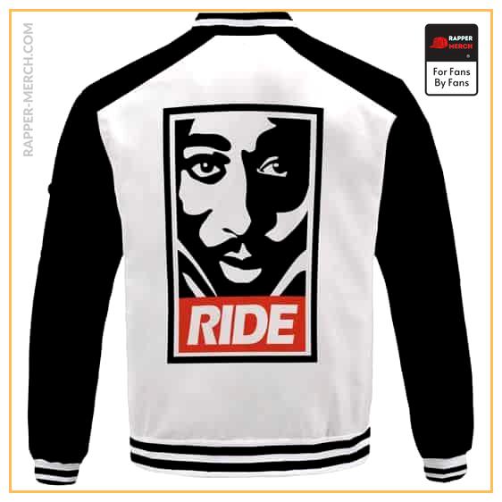 2Pac Shakur Ride Silhouette Face Black & White Varsity Jacket RM0310