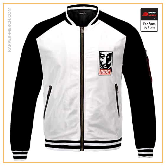 2Pac Shakur Ride Silhouette Face Black & White Varsity Jacket RM0310
