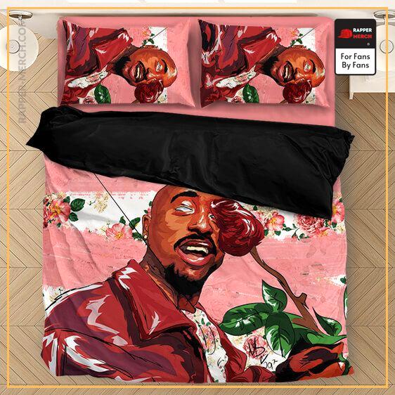 2pac Shakur Holding Rose Painting Style Awesome Bedding Set RM0310