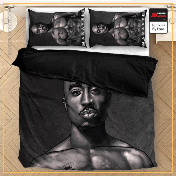 2pac Shakur Makaveli Black White Portrait Wonderful Bedding Set RM0310
