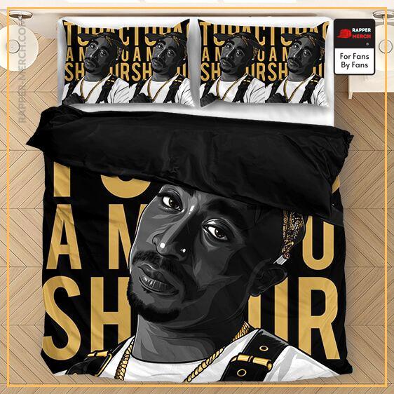 2pac Amaru Shakur Thug Life Gold Black Cool Bedding Set RM0310