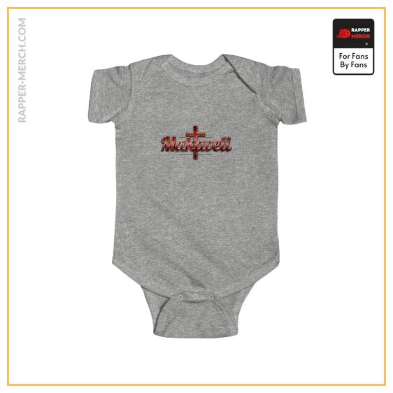 2Pac Hustlin Red Makaveli Cross Logo Baby Toddler Onesie RM0310