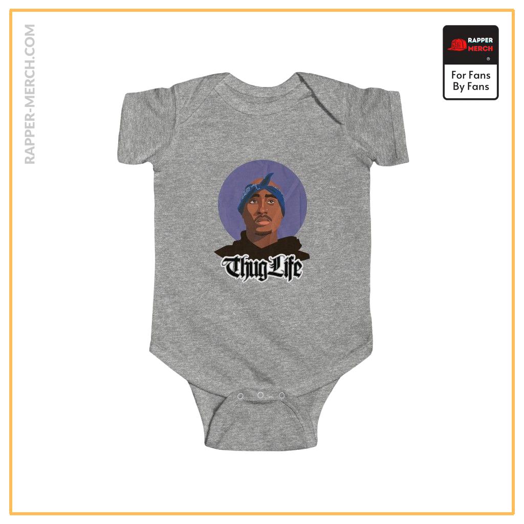 Rapper Tupac Makaveli Shakur Thug Life Cool Baby Toddler Onesie RM0310