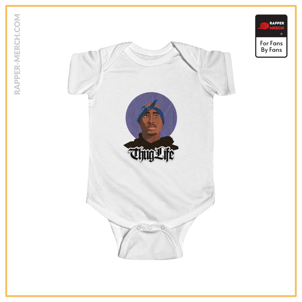 Rapper Tupac Makaveli Shakur Thug Life Cool Baby Toddler Onesie RM0310