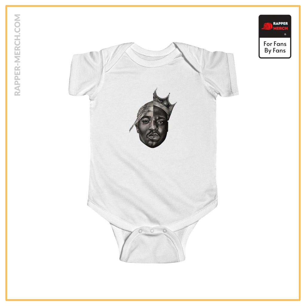 2Pac Shakur And Biggie Smalls Face-Off Monochrome Baby Onesie RM0310