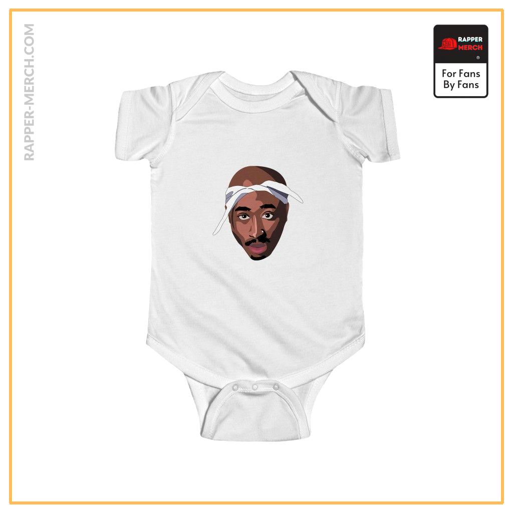 Legendary Rapper Tupac Shakur Head Art Baby Toddler Onesie RM0310