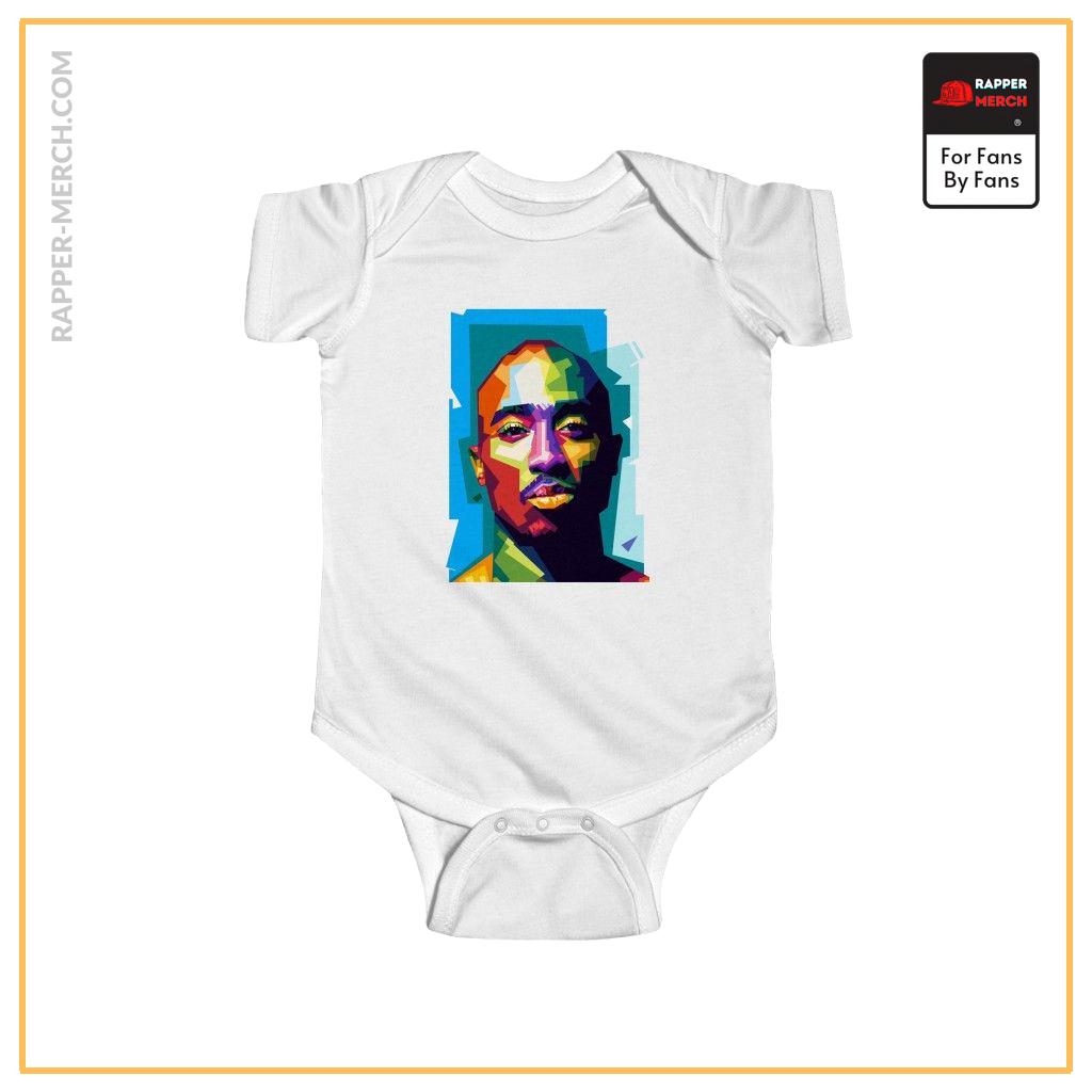 Abstract 2pac Amaru Shakur Colorful Portrait Baby Onesie RM0310