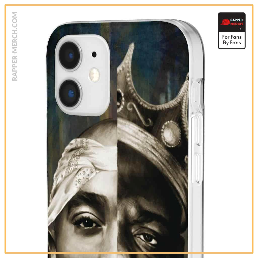 Rappers 2Pac Makaveli & Biggie Half Face Design iPhone 12 Case RM0310