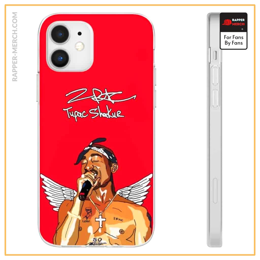 Angel 2Pac Makaveli Shakur Singing Awesome Red iPhone 12 Case RM0310
