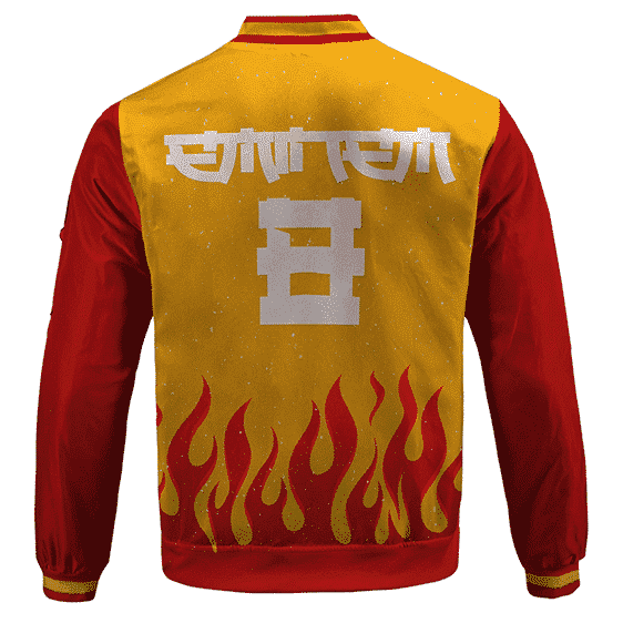 8 Mile Eminem Flame Pattern Design Stylish Varsity Jacket RM0310