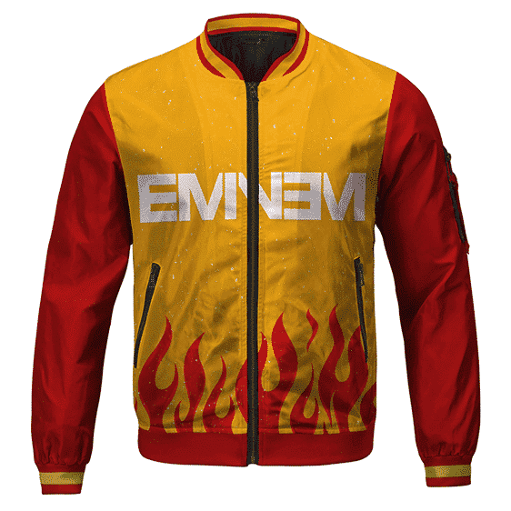 8 Mile Eminem Flame Pattern Design Stylish Varsity Jacket RM0310