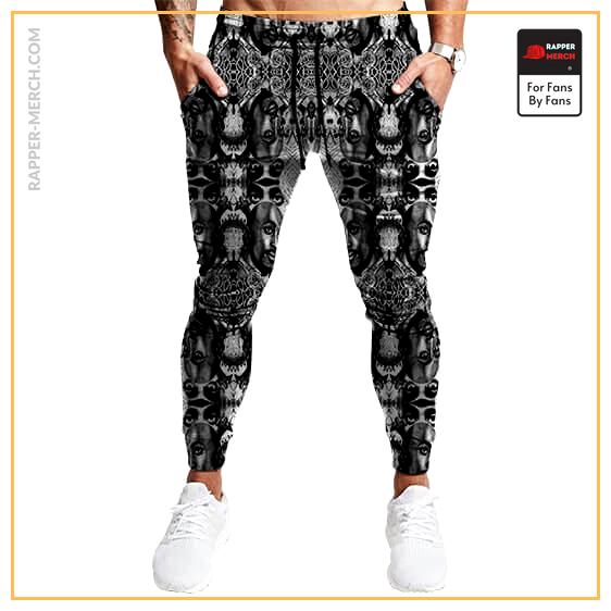 Abstract Tupac Shakur Charcoal Drawing Art Jogger Sweatpants RM0310