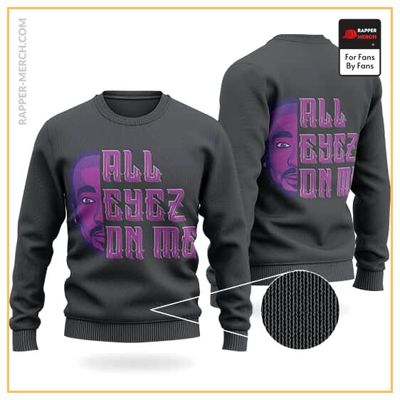 All Eyez On Me 2Pac Makaveli Dope Purple Wool Sweatshirt RM0310