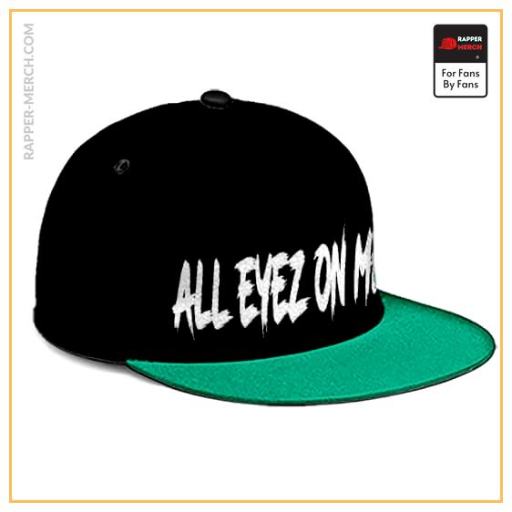 All Eyez On Me 2Pac Makaveli Mint Black Snapback Hat RM0310