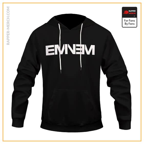 American Rap Icon Eminem Minimalist Logo Art Black Hoodie RM0310