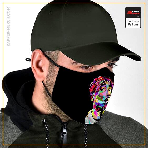 American Rap Icon Tupac Makaveli Pop Art Stylish Face Mask RM0310