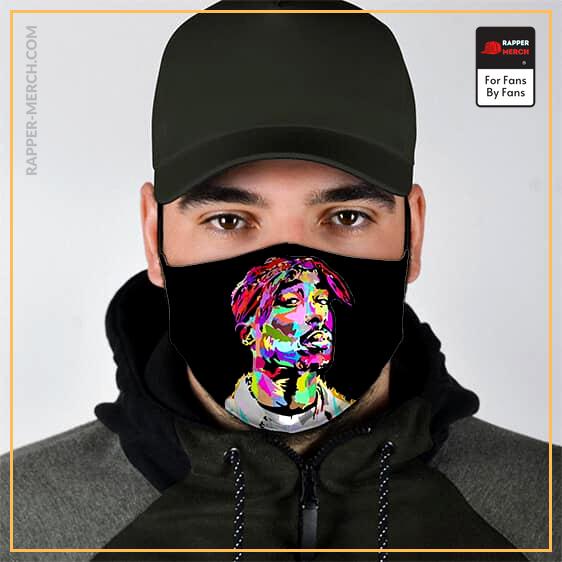 American Rap Icon Tupac Makaveli Pop Art Stylish Face Mask RM0310