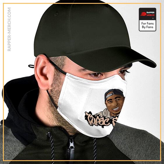 American Rap Icon Tupac Shakur Smiling White Face Mask RM0310