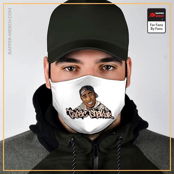 American Rap Icon Tupac Shakur Smiling White Face Mask RM0310