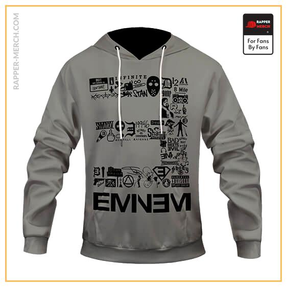 American Rapper Eminem Icons Through The Years Gray Hoodie RM0310