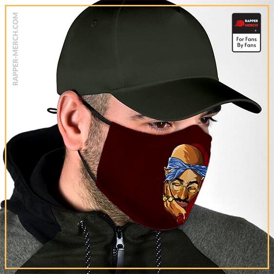 American Rapper Tupac Shakur Drip Art Maroon Face Mask RM0310