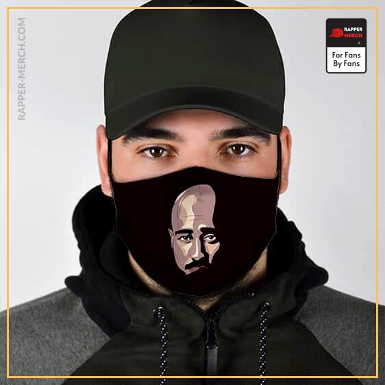 American Rapper Tupac Shakur Minimalist Art Face Mask RM0310
