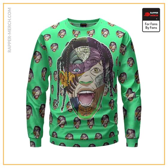 Astroworld Frankenstein Travis Scott Head Pattern Sweatshirt RM0410