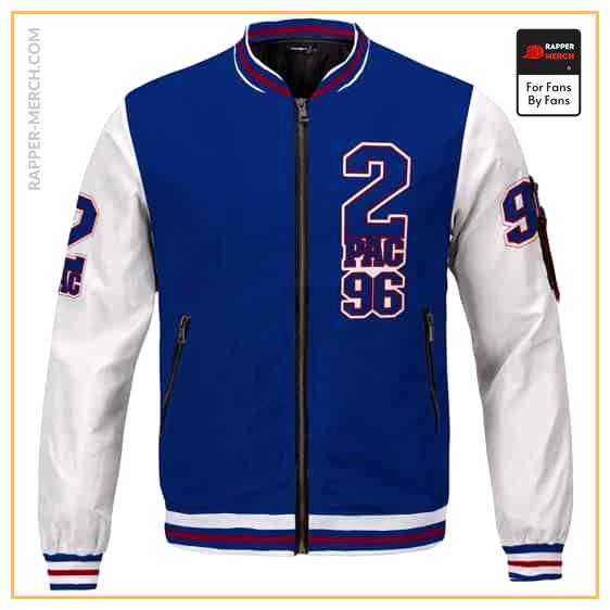 Awesome American Rapper 2Pac 96 Blue Varsity Jacket RM0310