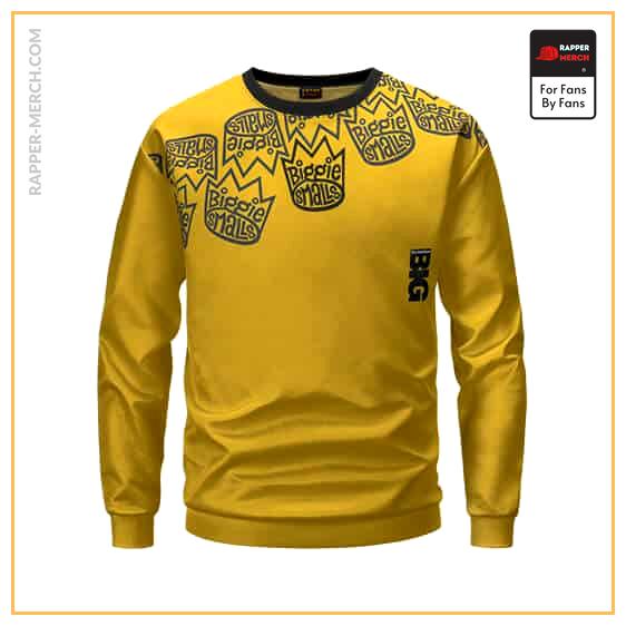 Awesome Biggie Smalls Crown Logo Pattern Yellow Sweatshirt RP0310