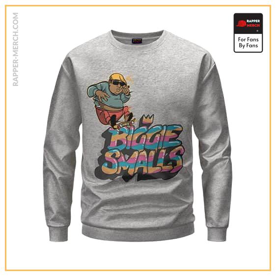 Awesome Biggie Smalls Riding Skateboard Gray Sweater RP0310