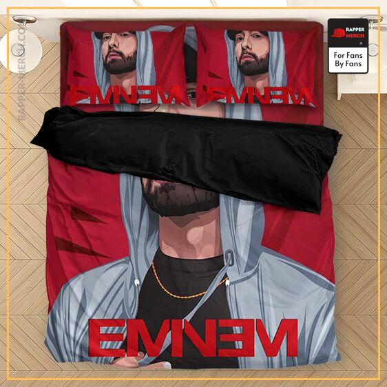 Awesome Hip Hop Rapper Eminem Fan Art Red Bedclothes RM0310