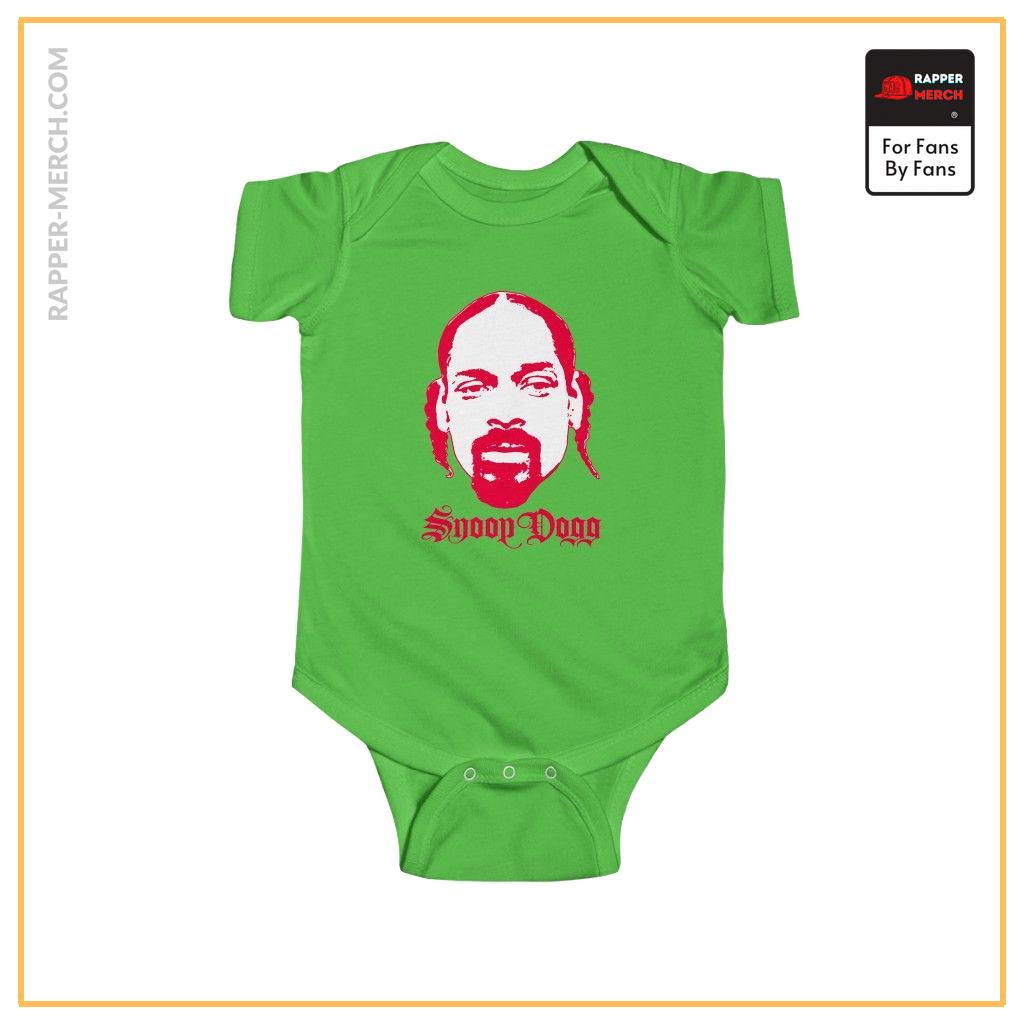 Awesome Snoop Dogg Portrait Red And White Baby Onesie RM0310