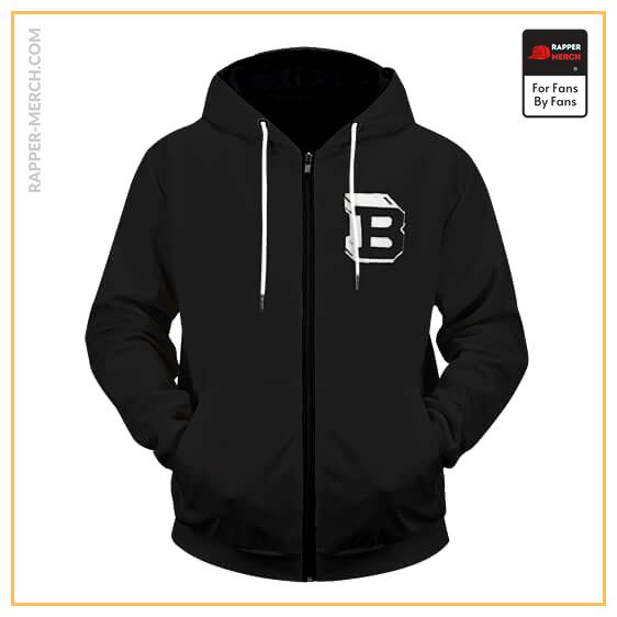 B Is For Biggie Minimalist Design Black Zipper Hoodie RP0310