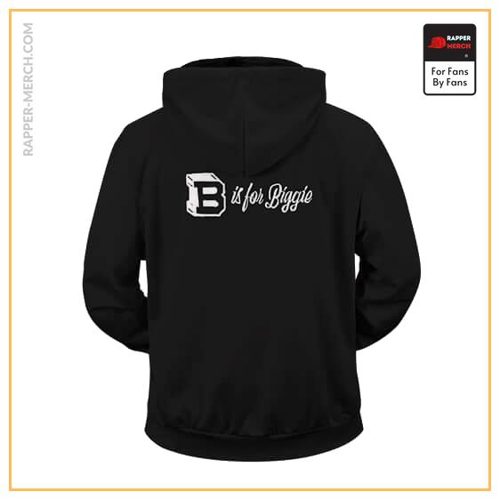 B Is For Biggie Minimalist Design Black Zipper Hoodie RP0310