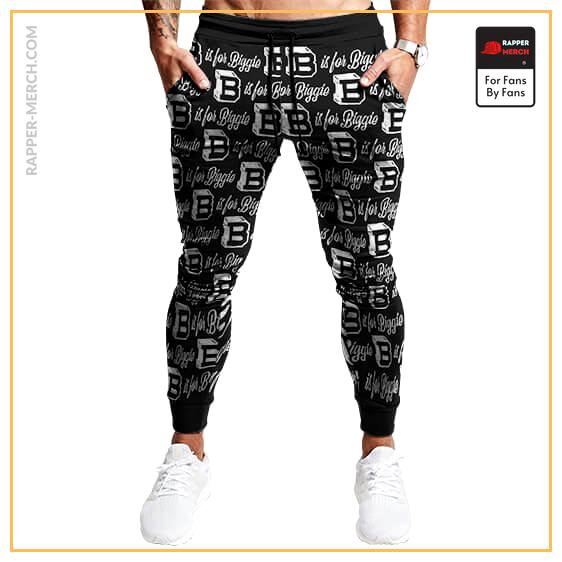 B Is For Biggie Smalls Dope Pattern Black Jogger Pants RP0310
