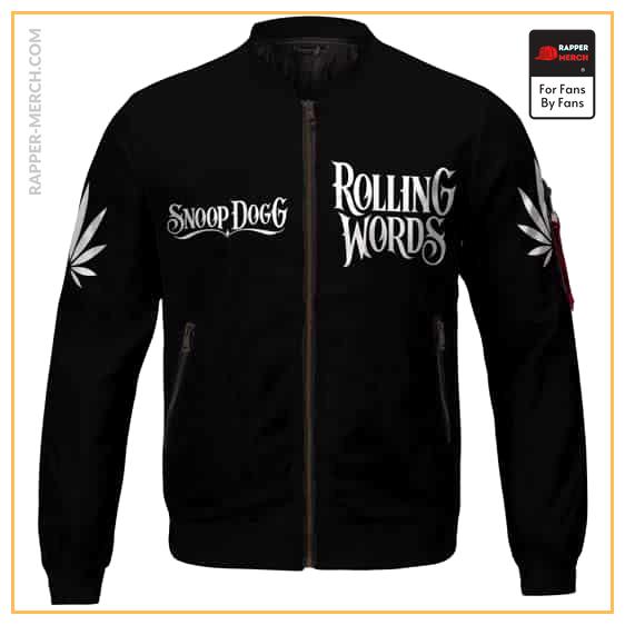 Snoop Dogg Rolling Words Awesome Black Letterman Jacket RM0310